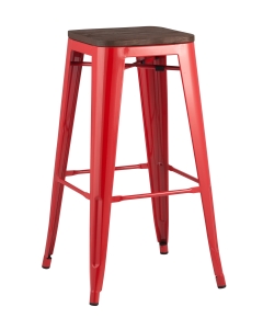 Стул барный Tolix Wood Красный