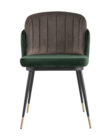Стул Stool group Пенелопа, вельвет, зеленый / коричневый