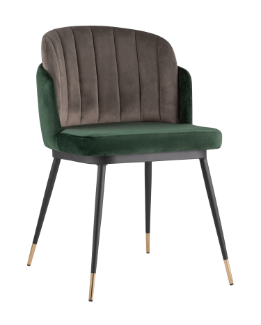 Стул Stool group Пенелопа, вельвет, зеленый / коричневый