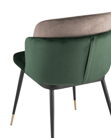 Стул Stool group Пенелопа, вельвет, зеленый / коричневый