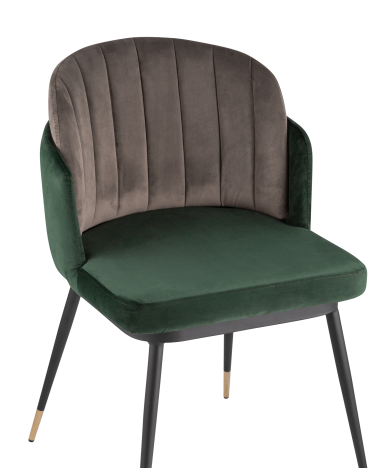 Стул Stool group Пенелопа, вельвет, зеленый / коричневый