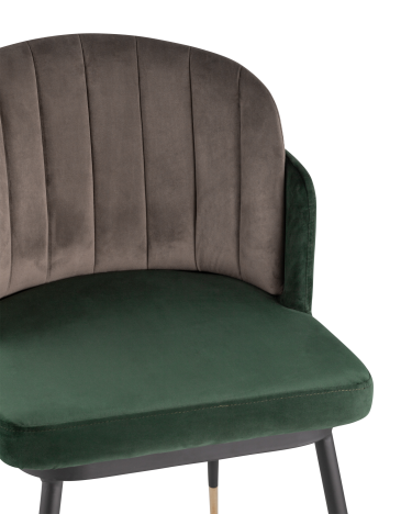 Стул Stool group Пенелопа, вельвет, зеленый / коричневый