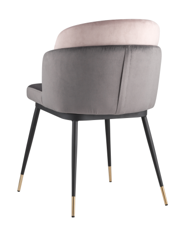 Стул Stool group Пенелопа, вельвет, темно-серый / розовый
