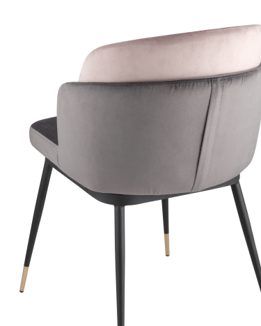Стул Stool group Пенелопа, вельвет, темно-серый / розовый