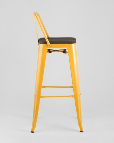 Стул барный Tolix Wood 75.5 со спинкой Желтый