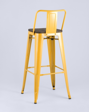 Стул барный Tolix Wood 75.5 со спинкой Желтый