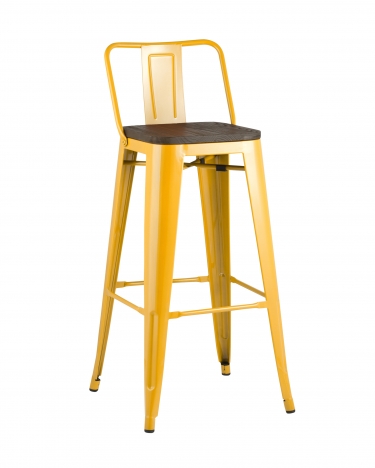 Стул барный Tolix Wood 75.5 со спинкой Желтый