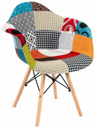 Стул Eames Dsw ткань Пэчворк