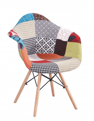 Стул Eames Dsw ткань Пэчворк
