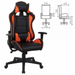 Кресло компьютерное BRABIX GT Racer GM-100 Черный-оранжевый*