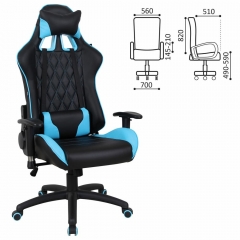 Кресло компьютерное BRABIX BRABIX GT Master GM-110 Черный-голубой*