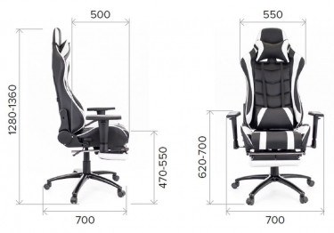 Кресло геймерское Everprof Lotus S1 Экокожа Черный Белый