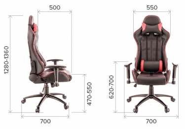 Кресло геймерское Everprof Lotus S10 Экокожа Черный Красный
