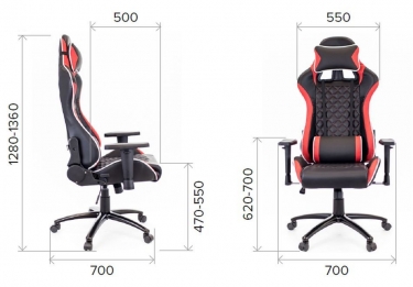 Кресло геймерское Everprof Lotus S11 Экокожа Черный Красный
