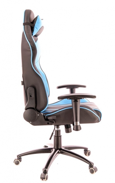 Кресло геймерское Everprof Lotus S16 Экокожа Голубой Черный