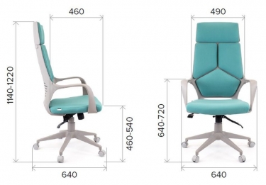 Кресло для руководителя Everprof Trio Grey TM Ткань Бирюзовый