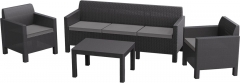Зона отдыха Orlando set with 3 seat sofa Черный