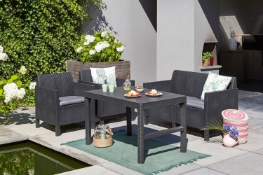 Столик Lyon rattan table Графит