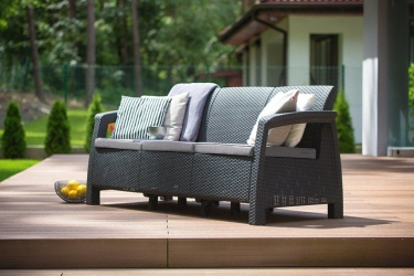 Диван трехместный Corfu Love Seat max Черный