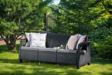 Диван трехместный Corfu Love Seat max Черный