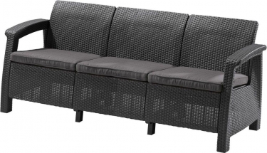 Диван трехместный Corfu Love Seat max Черный