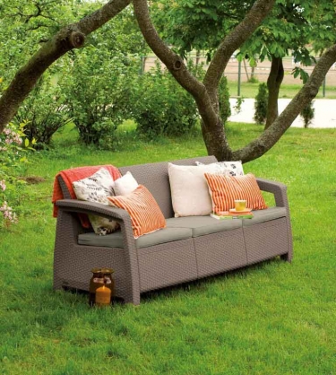 Диван трехместный Corfu Love Seat max капучино