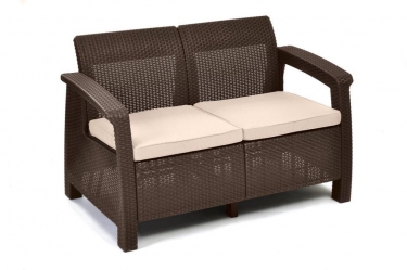 Диван двухместный Corfu Love Seat коричневый
