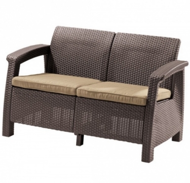 Диван двухместный Corfu Love Seat коричневый