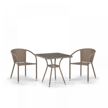 Комплект плетеной мебели T282BNT/Y137C-W56 Light brown 2Pcs