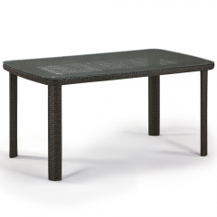 Плетеный стол из искусственного ротанга T51A-W53-150x85 Brown